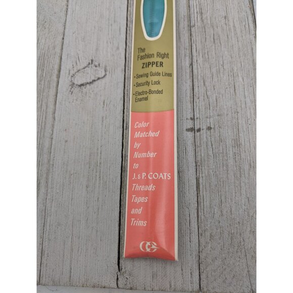 Vintage J&P Coats Neck Opening Metal Zipper 18" Dk Turquoise 123 - Picture 3 of 4